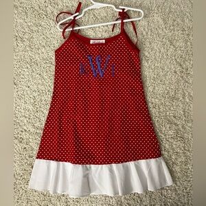 Girls 4T Red Polka Dot Dress with Embroidered Initials